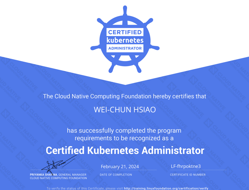 Certified Kubernetes Administrator (CKA)